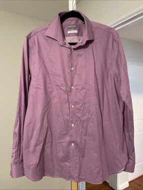 Michael Kors Men's Mauve Long-Sleeve Dress Shirt